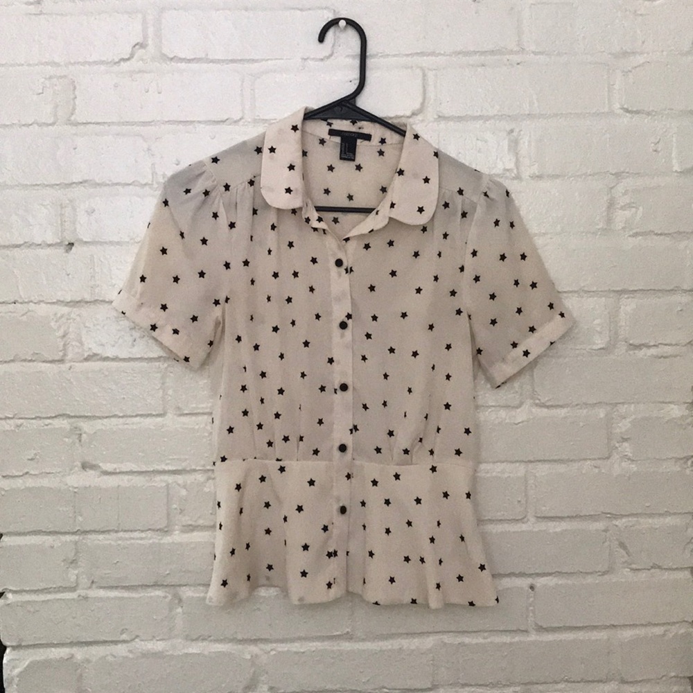 Retro Star print peplum top